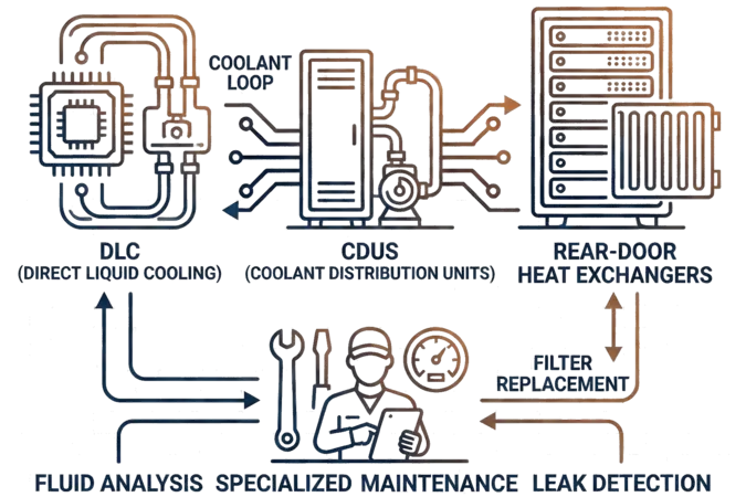 Liquid cooling operations flow
