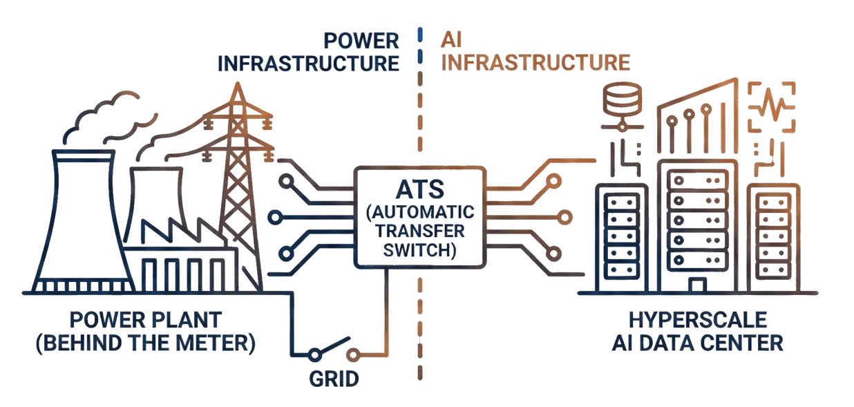 Demarcation from power infrastructure at the ATS to hyperscale AI data center infrastructure.